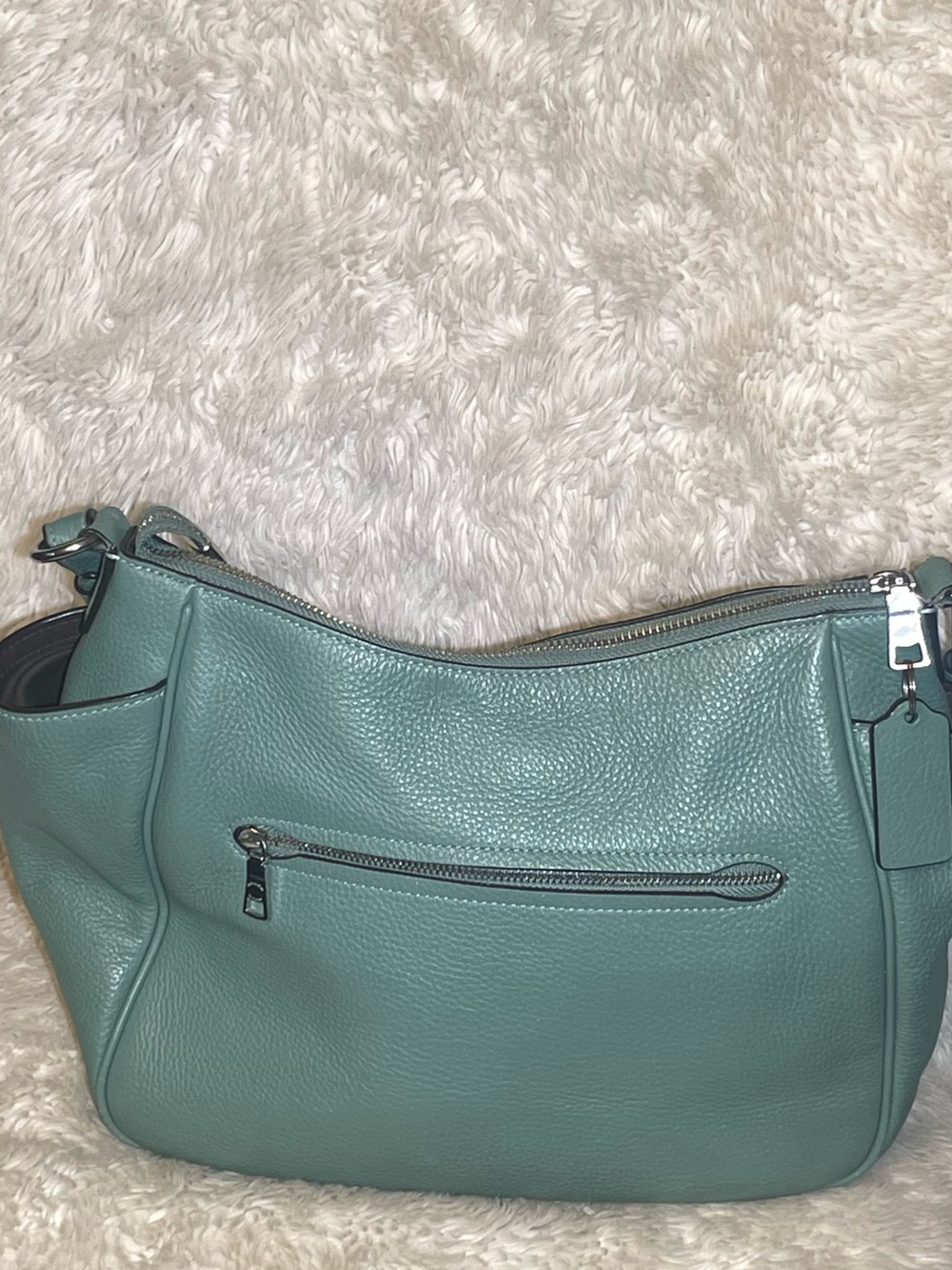 Coach Pebbled Leather Rori Shoulder Bag in Mint Green - Picture 10 of 10